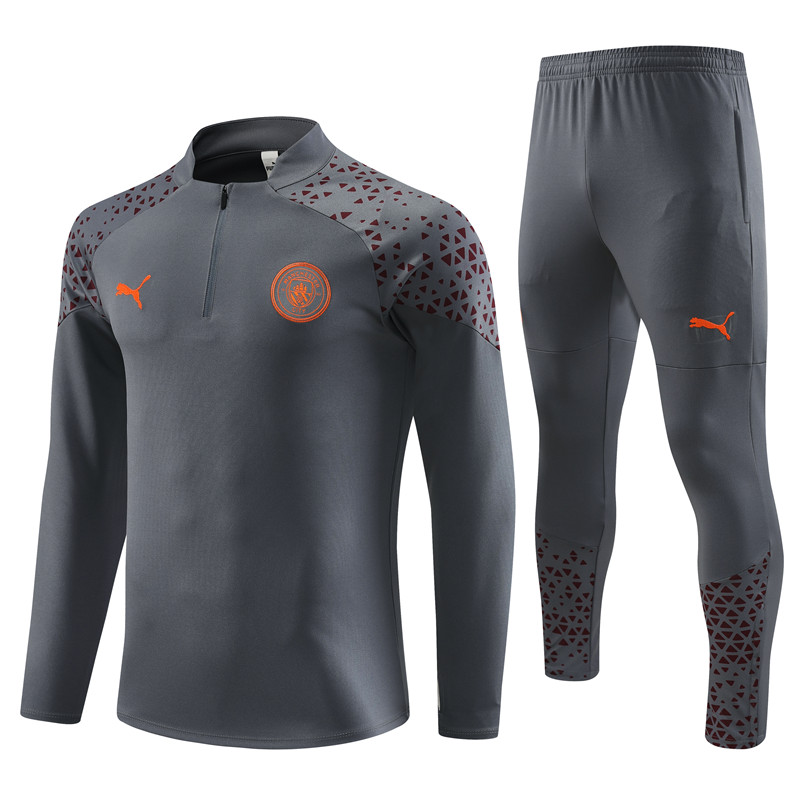 Manchester City 23-24 Long Sleeve Training Set -Dark Grey